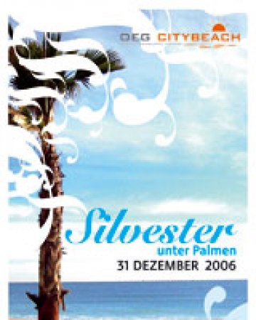 Silvester unter Palmen Werbeplakat