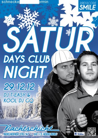 Saturdays Winter Clubnight Werbeplakat