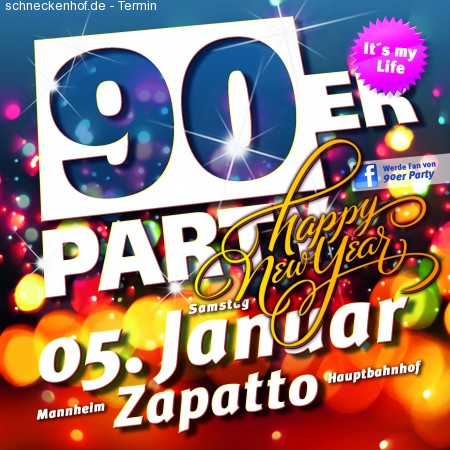 90er Happy New Year Party Werbeplakat