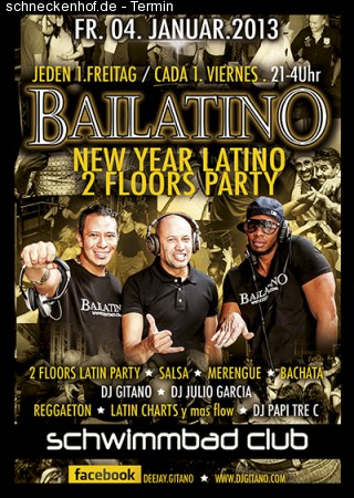 Bailatino  2Floors Latin Party Werbeplakat