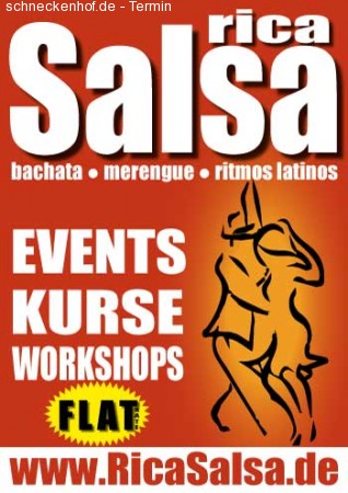 Salsa, Bachata, Merengue Kurse Werbeplakat