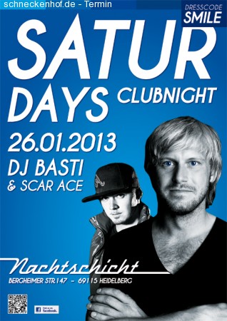 Saturdays Clubnight Werbeplakat