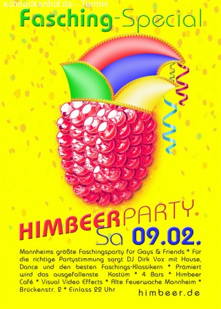 Himbeer Faschings Party Werbeplakat
