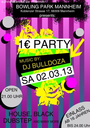 1€ Party Werbeplakat