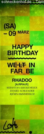 Happy Birthday Welt in Farbe Werbeplakat