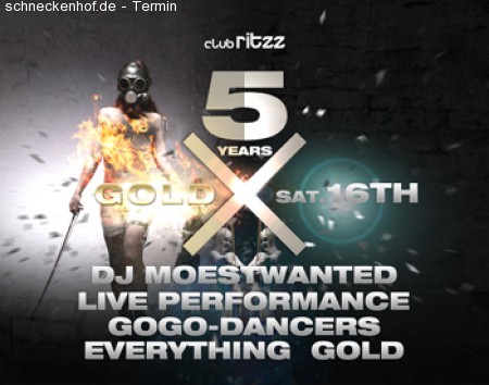 5 Jahre Ritzz - Gold Night Werbeplakat
