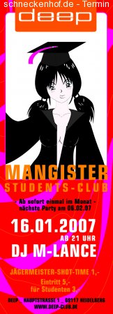 Mangister Students Club Werbeplakat