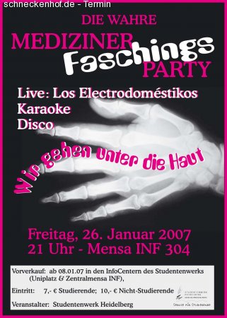 WahreMediziner-Faschings-Party Werbeplakat