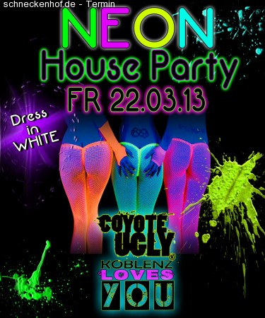 Neon House Party Werbeplakat