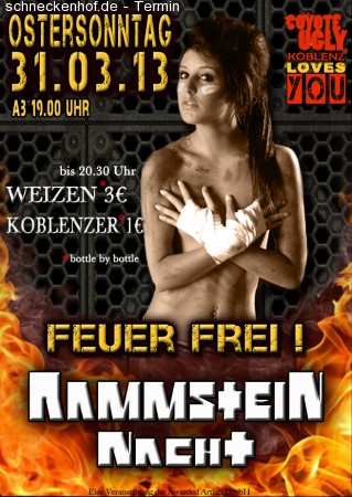 Die Rammstein Partynacht Werbeplakat