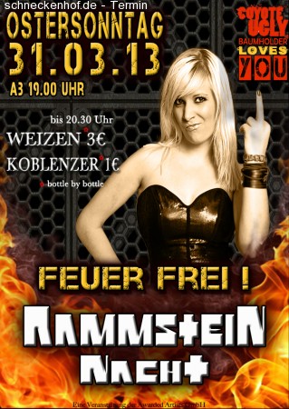Die Rammstein Partynacht Werbeplakat
