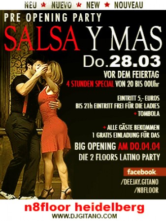Pre Opening  . Salsa Y Mas Werbeplakat