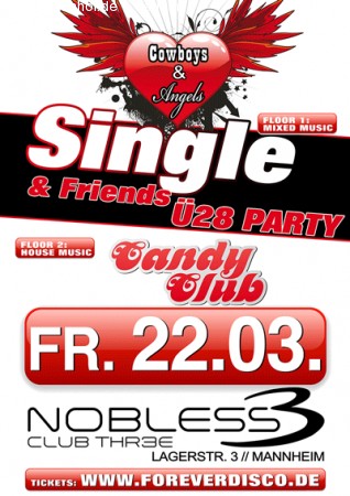 Single Party meets Candy Club Werbeplakat