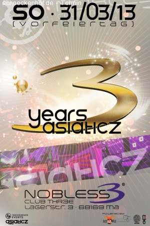 3 Years Asiaticz-Events Werbeplakat