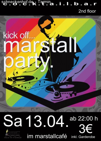Kick off..Marstallparty Werbeplakat