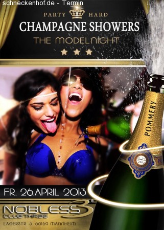 1.Champagne Showers Modelnight Werbeplakat