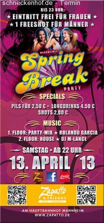 Spring Break Party @ Zapatto Werbeplakat