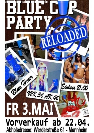 Blue Cup Party Reloaded Werbeplakat