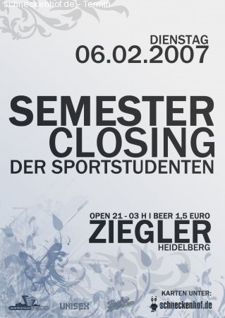 Semester Closing der Sportstud Werbeplakat