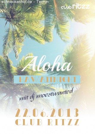 Club Ritzz - Hawaii Night Werbeplakat