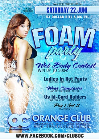 Foam Party Werbeplakat