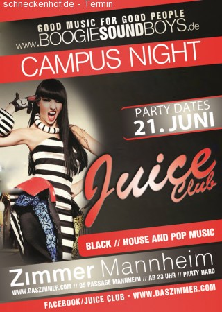 Juice Club – Campus Night Werbeplakat