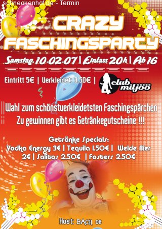 Cracy Faschingsparty Werbeplakat