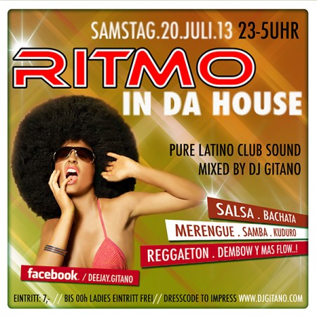 RITMO IN DA HOUSE by DJ GITANO Werbeplakat
