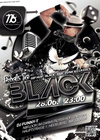 Back 2 Black mit Funny-T Werbeplakat