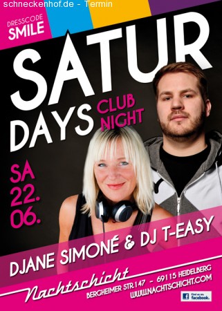 Saturdays Clubnight Werbeplakat