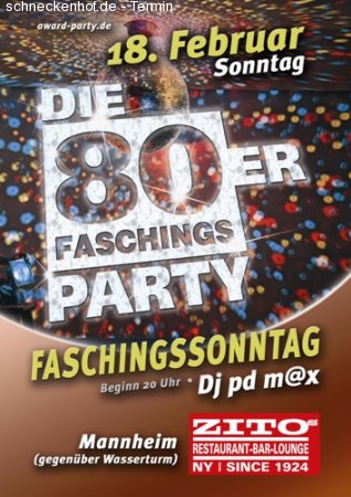 Die 80er Faschigsparty Werbeplakat