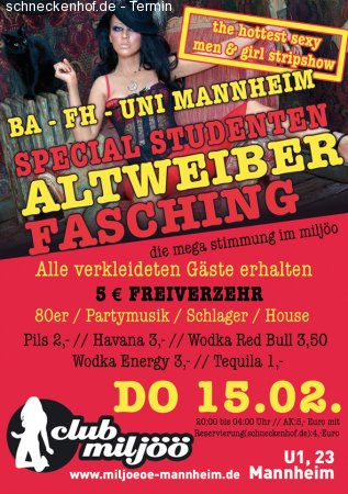 Studenten Altweiberfasching Werbeplakat