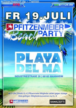 Pfitzenmeier  Beach Party Werbeplakat