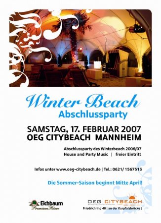 Winter Beach Abschlussparty Werbeplakat