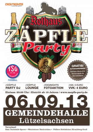 Rothaus Zäpfle Party Werbeplakat
