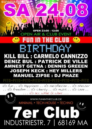 Fun In The Club Birthday 2013 Werbeplakat
