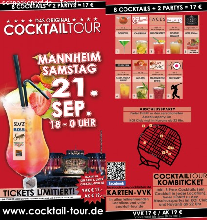 Cocktail-Tour durch Mannheim Werbeplakat