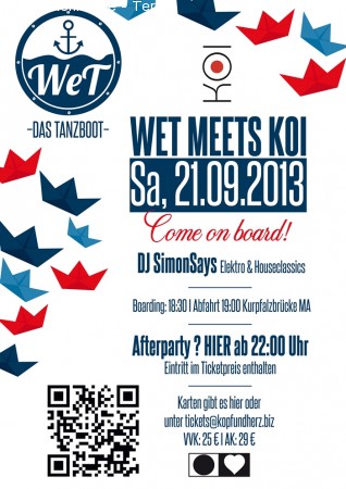 Wet Meets Koi - Tanzbootfahrt Werbeplakat