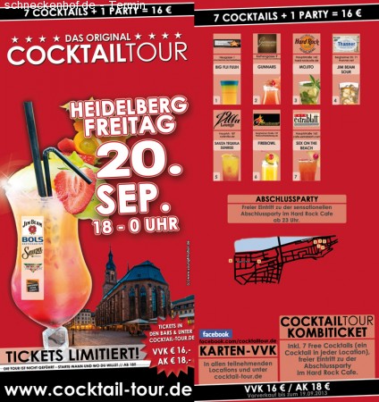 Cocktailtour durch Heidelberg Werbeplakat