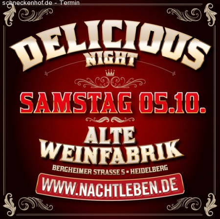 DELICIOUS @ Alte Weinfabrik HD Werbeplakat