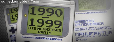 1990-1999 - Die 90er Party Werbeplakat