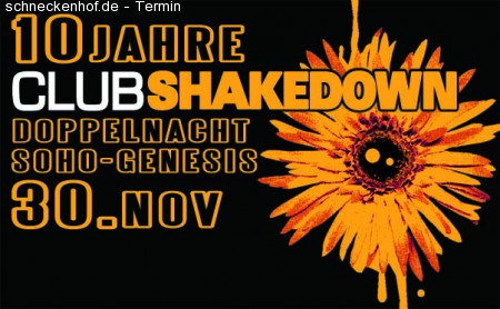 10 Jahre Clubshakedown Double-Club Party Werbeplakat
