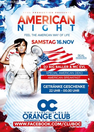 OC | American Night | 16.11.12 Werbeplakat