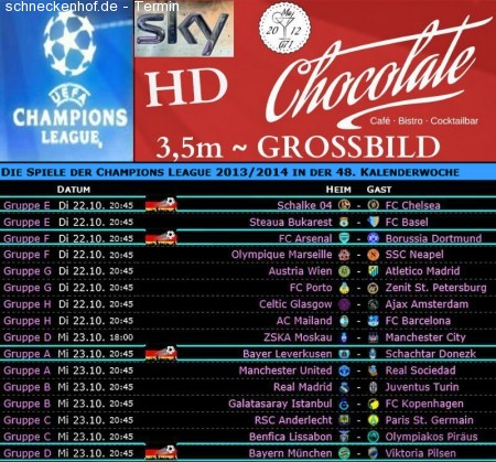 Champions League auf HD Grossbild Werbeplakat