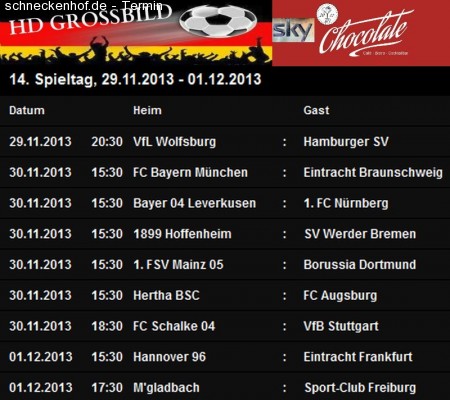 Bundesliga Wochenende auf HD GROSSBILD Werbeplakat