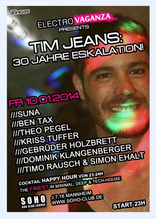 Electrovaganza - Tim Jeans Bday Special Werbeplakat