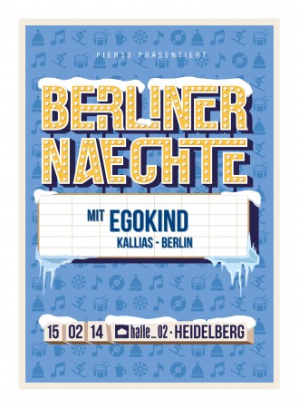 Berliner Naechte präsentiert Egokind Werbeplakat