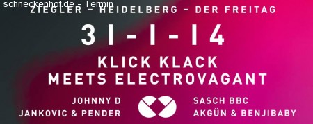 Klick Klack meets Electrovagant Werbeplakat