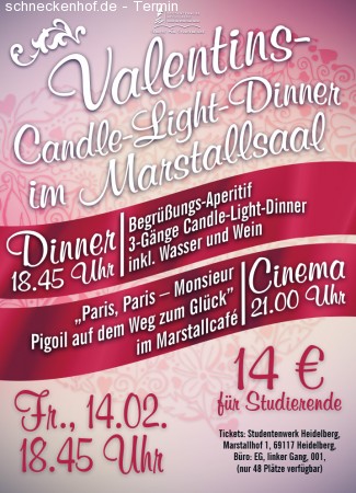 Valentins-Dinner & Cinema im Marstallsaa Werbeplakat