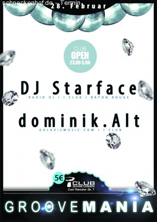 GrooveMania mit DJ Starface Werbeplakat